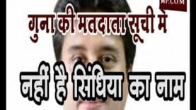 गुना की मतदाता सूची में नहीं है सिधिया का नाम