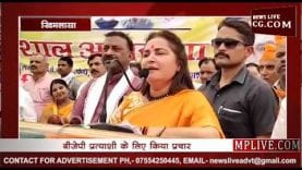 खिमलासा से अभिनेत्री जया प्रदा ने बीजेपी प्रत्याशी के समर्थन में किया प्रचार