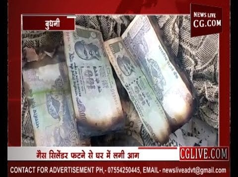 आग लगने से जले चार लाख रुपए के नोट, देखिए वीडियो