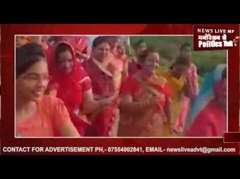 सेंधवा में बड़ी बीजासेन माता के मंदिर पहुंची पैदल यात्रा