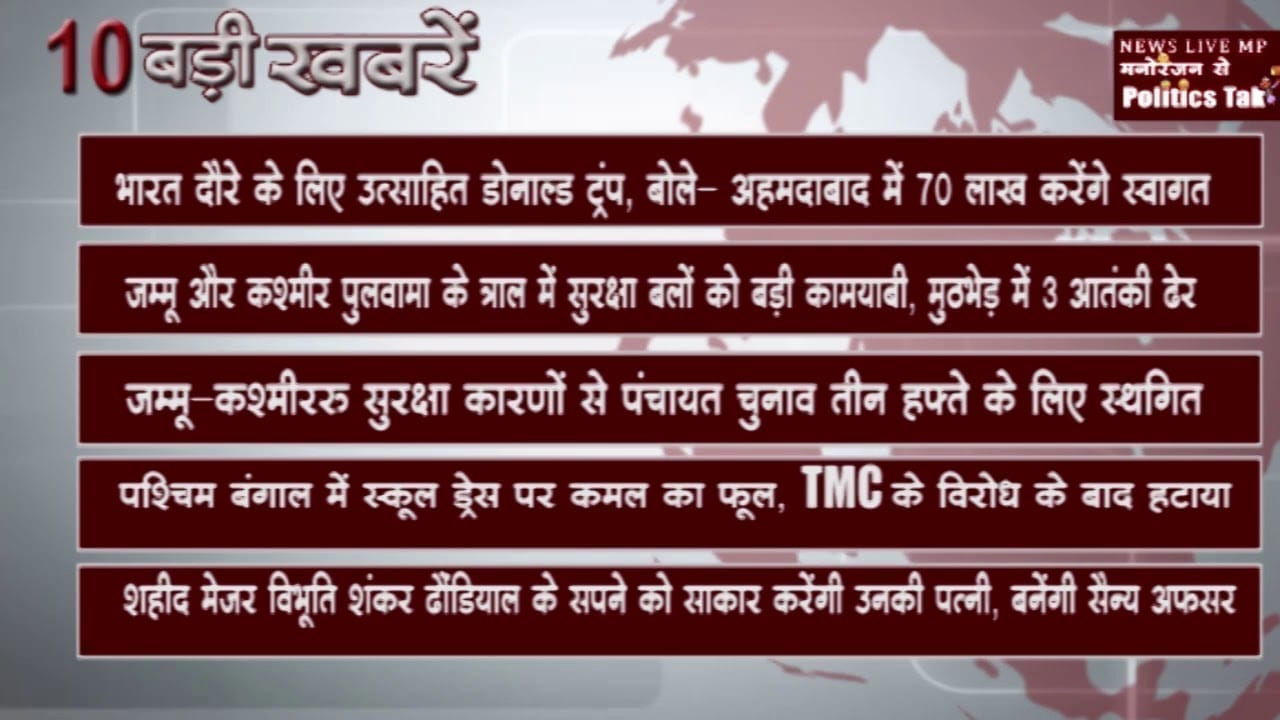 सुबह कि 10 बड़ी खबरें