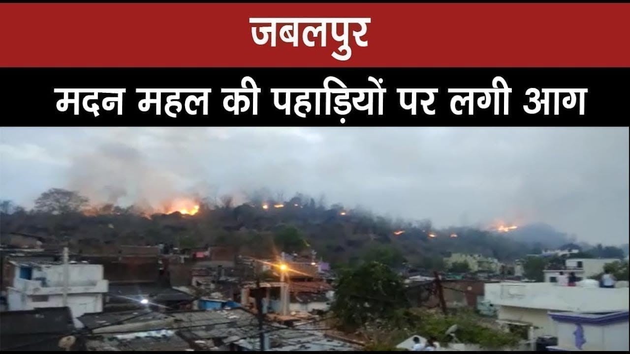 मदन महल की पहाड़ियों पर लगी आग